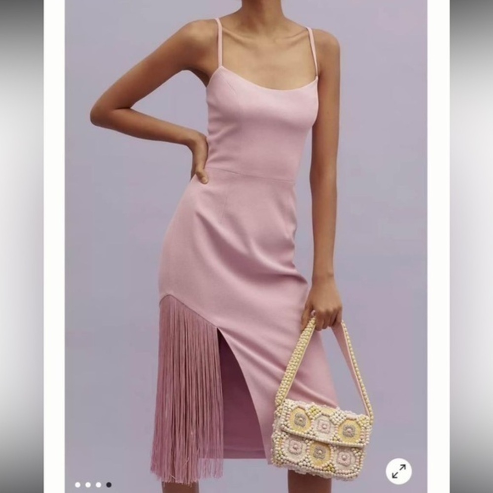 ANTHROPOLOGIE Dress the Population Rory Fringe Midi Dress XXL